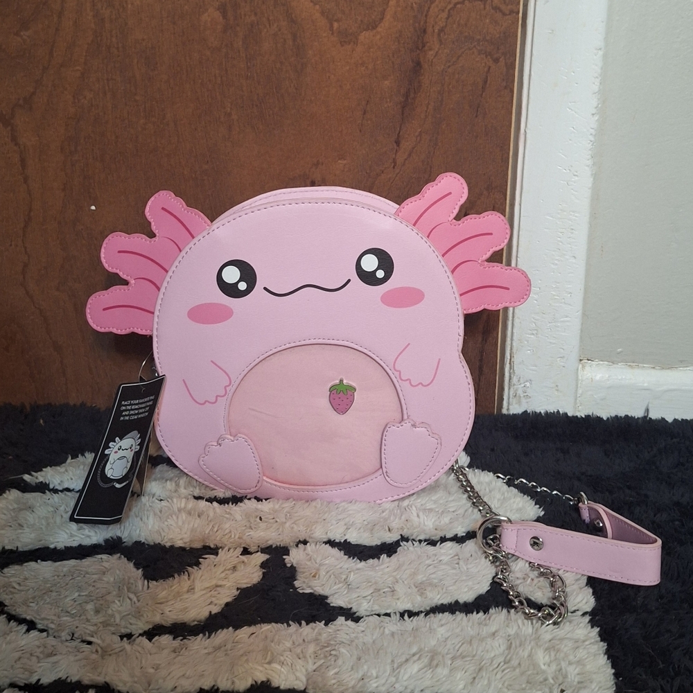 Hot Topic Pink Axolotl Pin Collector Crossbody Bag